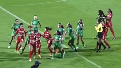 Pelea entre el Am&eacute;rica y La Equidad