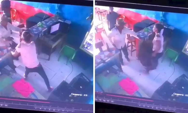agresión en un bar video