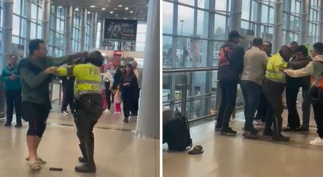 golpiza en el aeropuerto el dorado