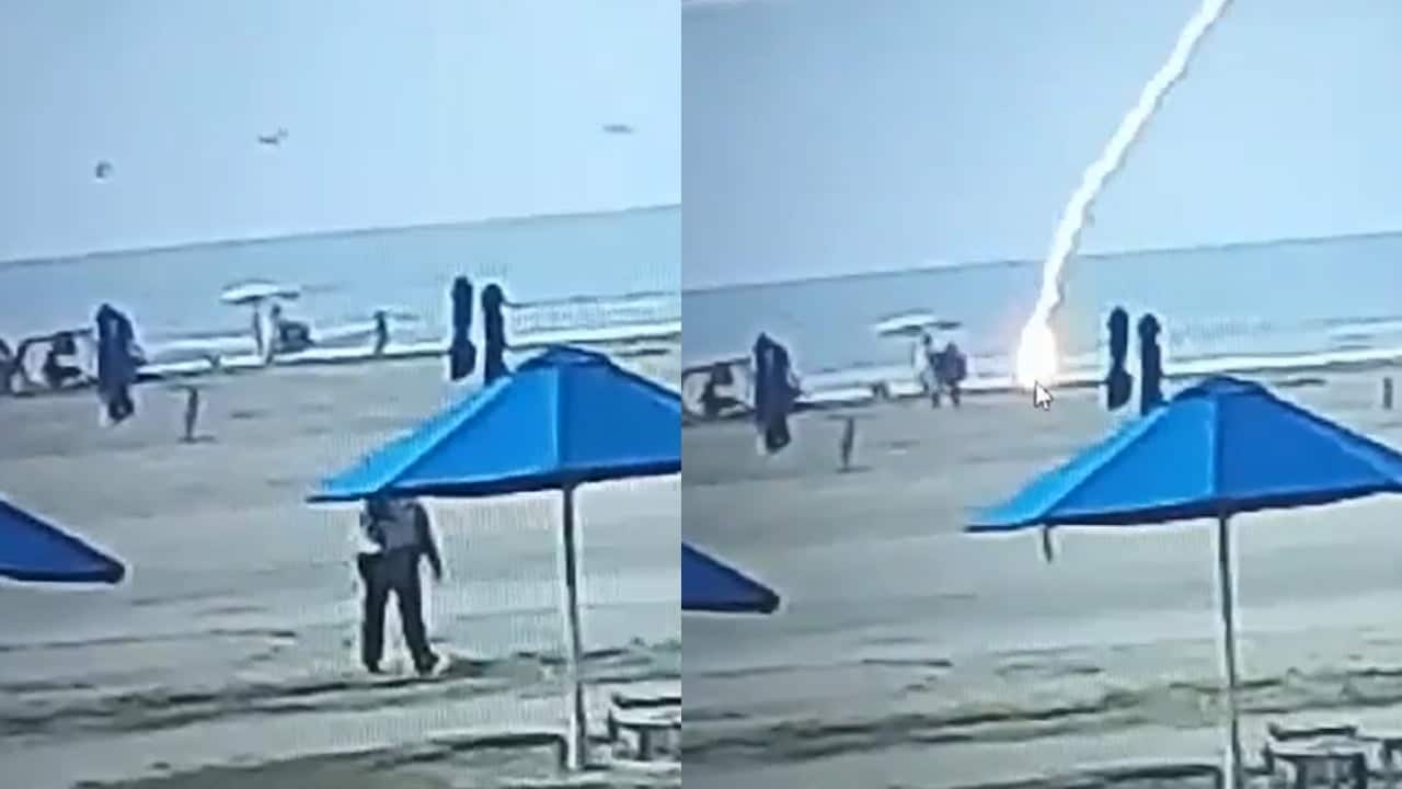 Video de tragedia en playas de Cartagena: un ray&oacute; impact&oacute; y le quit&oacute; la vida a una mujer&nbsp; / falleci&oacute; por un rayo
