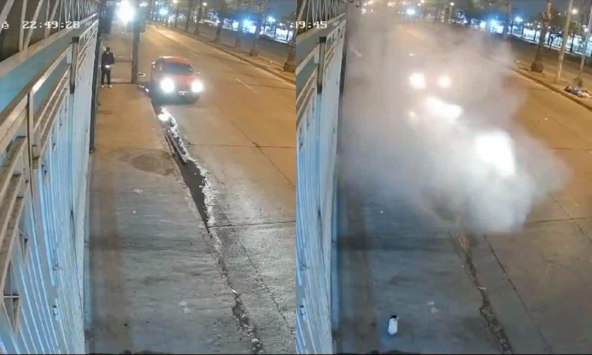 Impactante video: Delincuente quiso lanzar una granada y se activ&oacute; en sus manos
