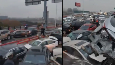 Choque de 100 carros deja impactantes im&aacute;genes