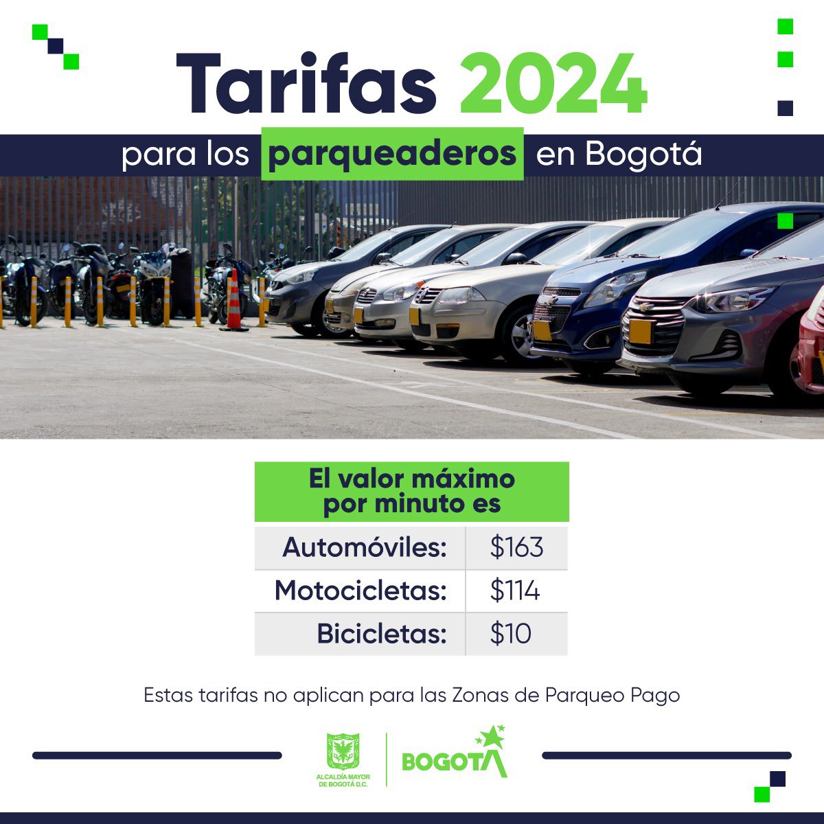 Estas son las tarifas de los parqueaderos en Bogot&aacute;; fueron actualizadas
