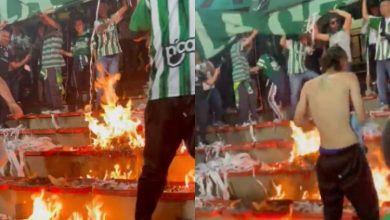 Video: Hinchas del Atl&eacute;tico Nacional incendiaron tribunas en el Atanasio Girardot