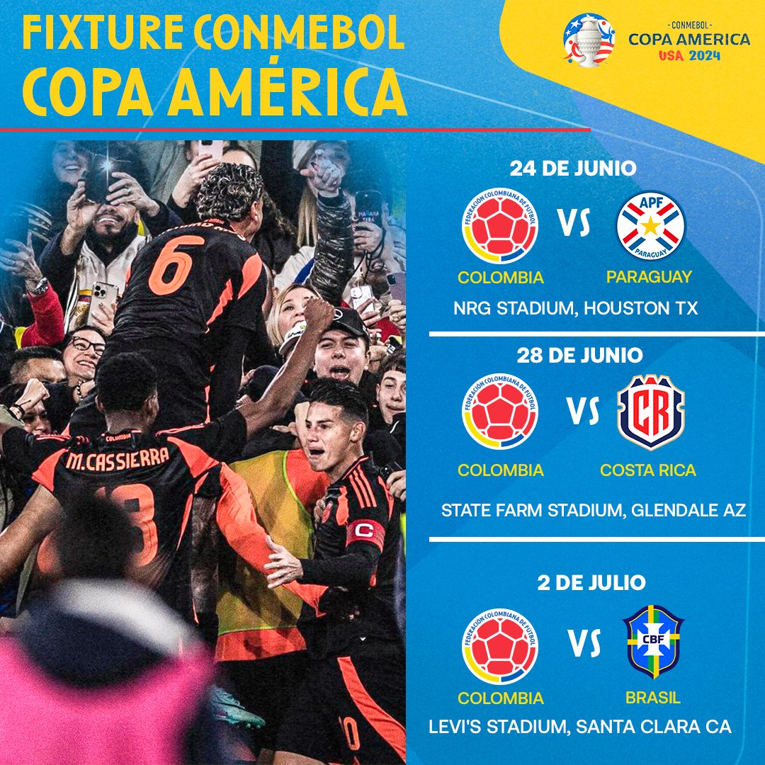 Copa América 2024: Este es el calendario y los rivales de la Selección Colombia
