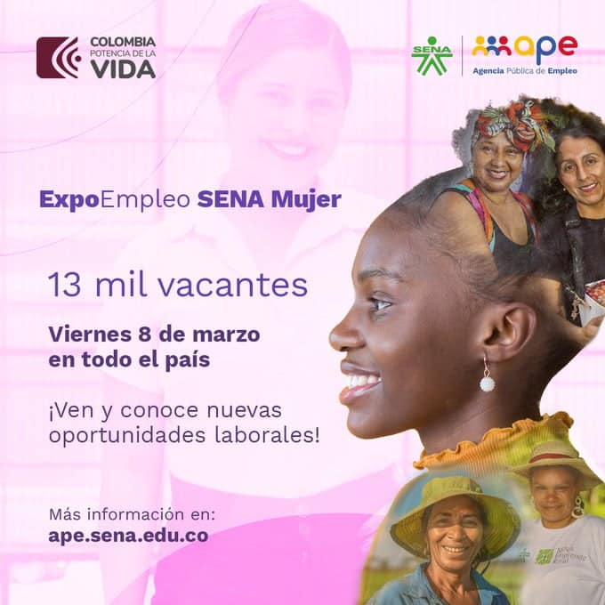 El SENA conmemora el D&iacute;a de la mujer con feria nacional de empleo; post&uacute;late aqu&iacute;