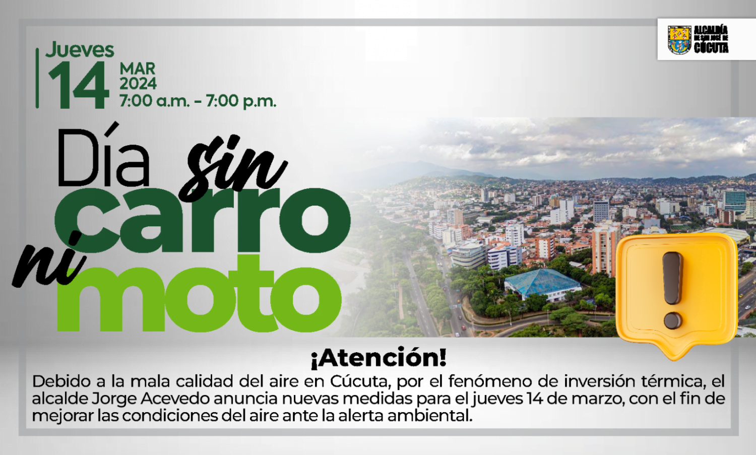 d&iacute;a sin carro en C&uacute;cuta por alerta ambiental