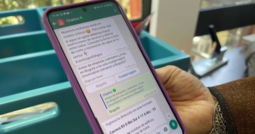 As&iacute; puede activar a 'Chatico' y consultar su turno de racionamiento de agua en Bogot&aacute;