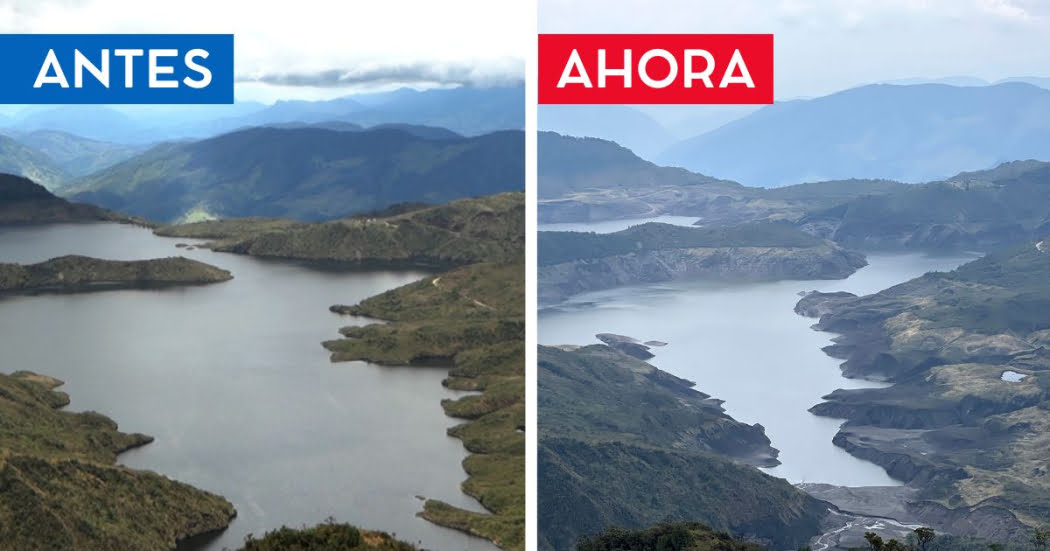 Impactante imagen: Así están los niveles de los embalses que abastecen de agua a Bogotá / racionamiento / fenómeno de el niño