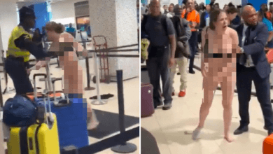 Video viral: Mujer se desnud&oacute; en el aeropuerto y exigi&oacute; sexo