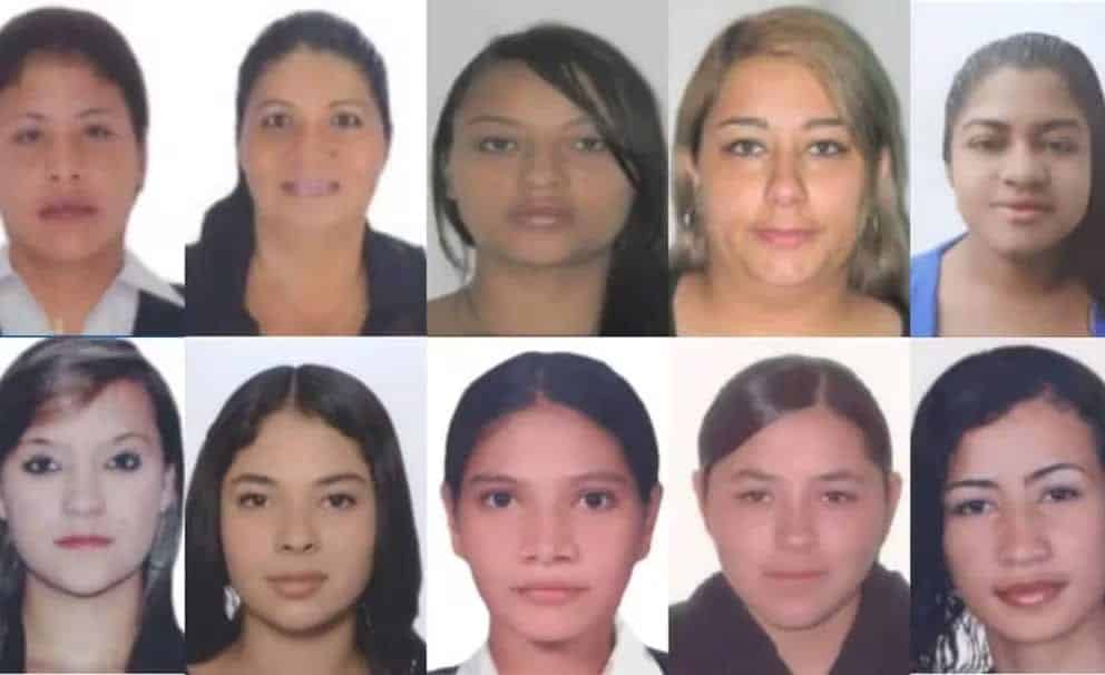 mujeres m&aacute;s buscadas de Colombia