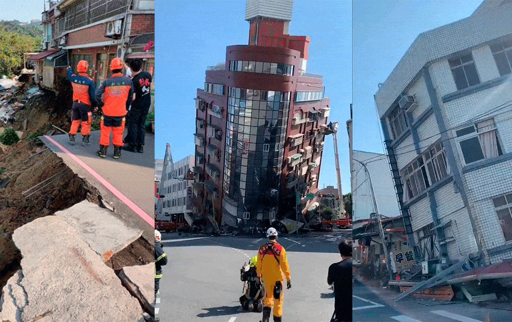 Impactantes im&aacute;genes del terremoto de magnitud 7.5 que sacudi&oacute; a Taiw&aacute;n
