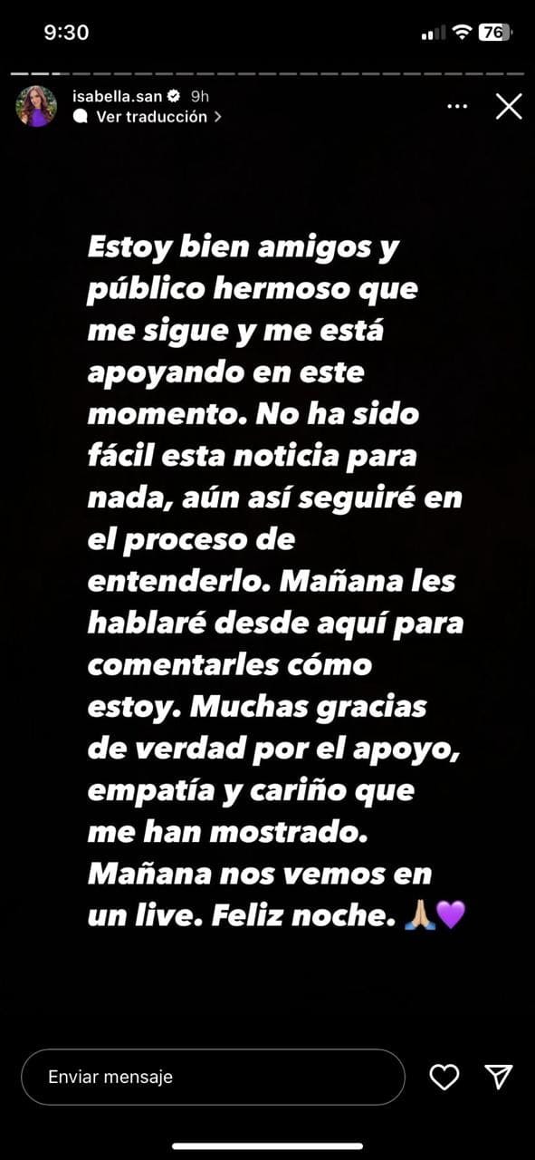 Isabella Santiago se pronunci&oacute; tras su expulsi&oacute;n de La Casa de Los Famosos