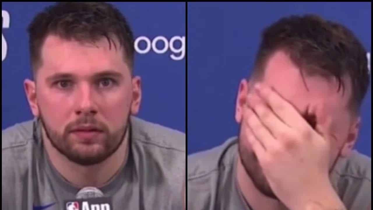 Video: En plena rueda de prensa Luka Doncic fue interrumpido por gemidos