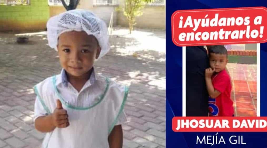 Sigue la b&uacute;squeda del ni&ntilde;o Jhosuar, desaparecido en Valledupar