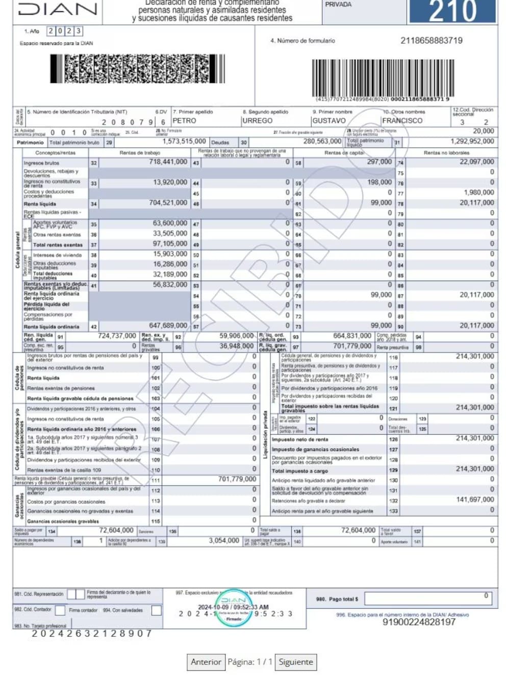 declaraci&oacute;n de renta