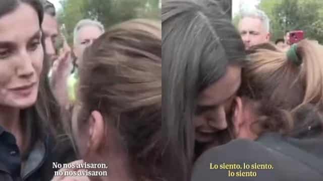 Reina Letizia no pudo contener las l&aacute;grimas al visitar a damnificados de Valencia