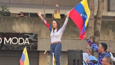 Reapareci&oacute; Mar&iacute;a Corina Machado en la concentraci&oacute;n de Caracas