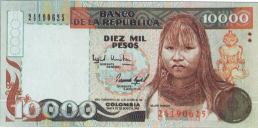 Emberá demandó al Banco de la República por usar su cara en billete de $10.000